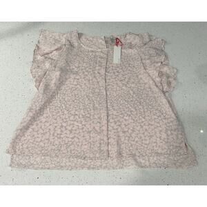 Elle Womens Blouse Small pink floral pullover stretch Size XL